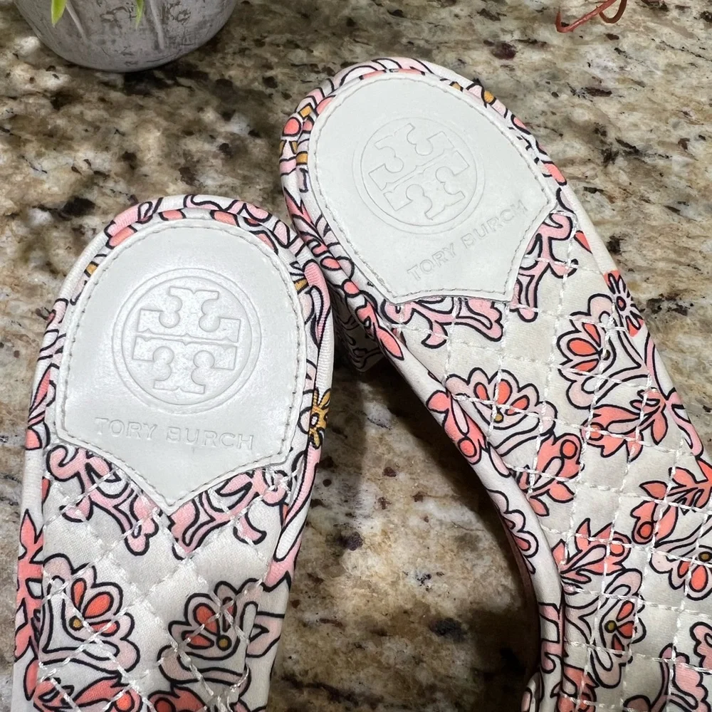 Tory Burch TATIANA Beaded PEARL Slide Sandals Hicks Garden Satin Shoes 5M